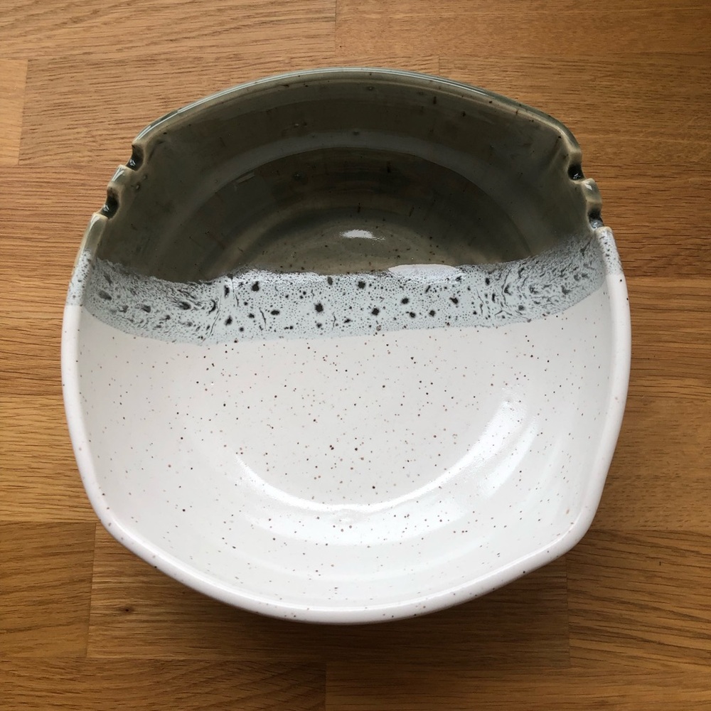 Gorgeous Modern Handmade Ceramic Soup or Noodle Bowl with Chopstick Holders